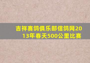 吉祥赛鸽俱乐部信鸽网2013年春天500公里比赛