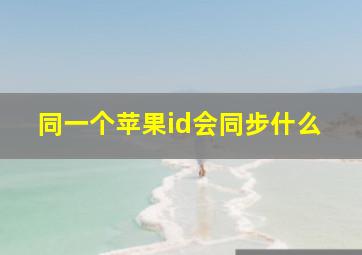 同一个苹果id会同步什么