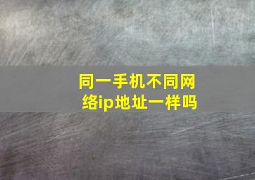 同一手机不同网络ip地址一样吗