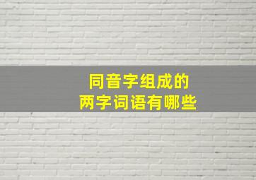 同音字组成的两字词语有哪些