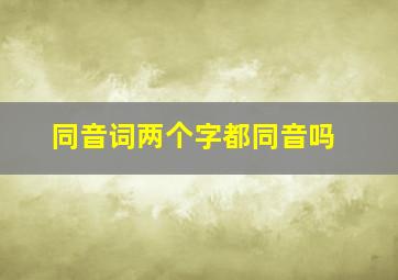 同音词两个字都同音吗