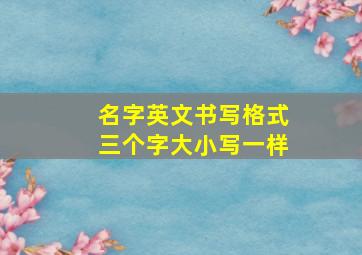 名字英文书写格式三个字大小写一样