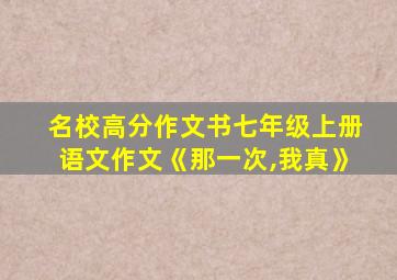 名校高分作文书七年级上册语文作文《那一次,我真》