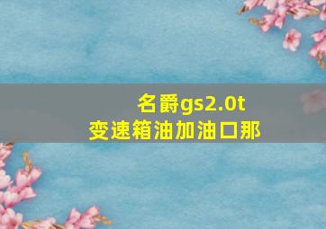 名爵gs2.0t变速箱油加油口那