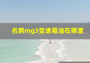 名爵mg3变速箱油在哪里