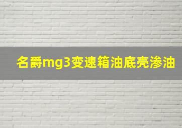 名爵mg3变速箱油底壳渗油