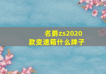 名爵zs2020款变速箱什么牌子