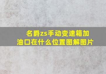 名爵zs手动变速箱加油口在什么位置图解图片