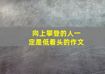 向上攀登的人一定是低着头的作文