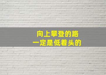 向上攀登的路一定是低着头的