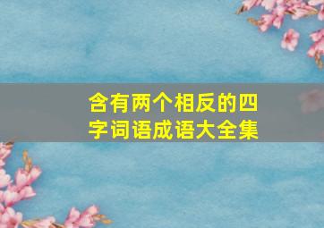 含有两个相反的四字词语成语大全集