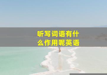 听写词语有什么作用呢英语