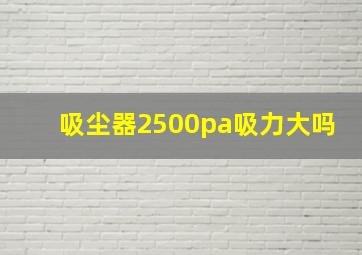 吸尘器2500pa吸力大吗