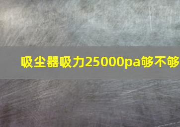 吸尘器吸力25000pa够不够