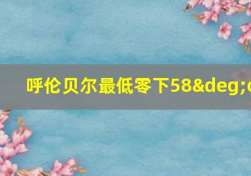 呼伦贝尔最低零下58°c