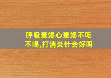 呼吸衰竭心衰竭不吃不喝,打消炎针会好吗