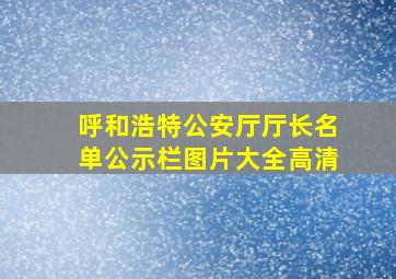 呼和浩特公安厅厅长名单公示栏图片大全高清