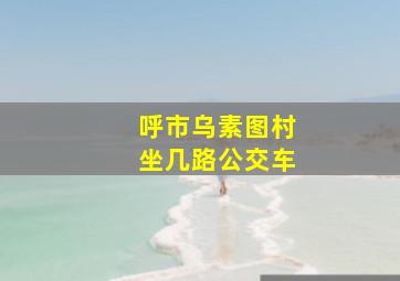 呼市乌素图村坐几路公交车