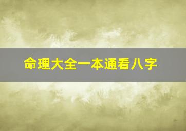 命理大全一本通看八字