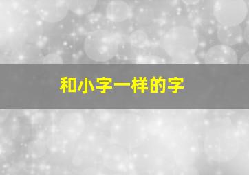 和小字一样的字