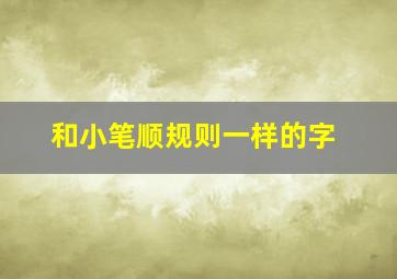 和小笔顺规则一样的字