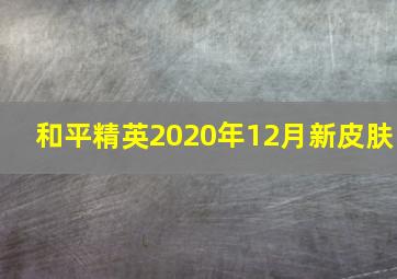 和平精英2020年12月新皮肤