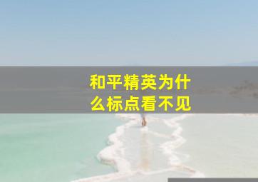 和平精英为什么标点看不见