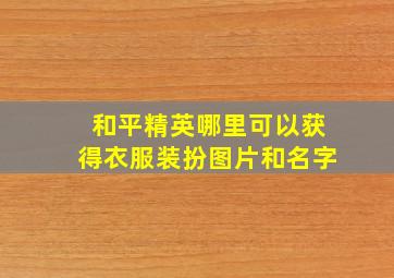 和平精英哪里可以获得衣服装扮图片和名字