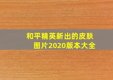 和平精英新出的皮肤图片2020版本大全