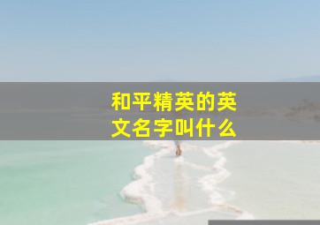 和平精英的英文名字叫什么