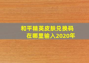 和平精英皮肤兑换码在哪里输入2020年