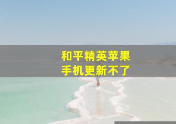 和平精英苹果手机更新不了