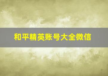 和平精英账号大全微信