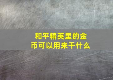 和平精英里的金币可以用来干什么