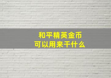 和平精英金币可以用来干什么