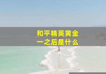 和平精英黄金一之后是什么