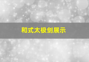 和式太极剑展示