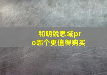 和明锐思域pro哪个更值得购买