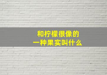 和柠檬很像的一种果实叫什么