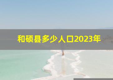 和硕县多少人口2023年