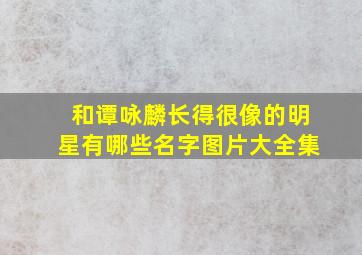 和谭咏麟长得很像的明星有哪些名字图片大全集