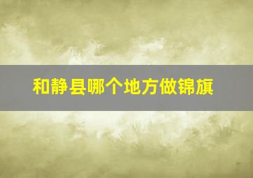 和静县哪个地方做锦旗