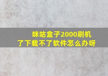 咪咕盒子2000刷机了下载不了软件怎么办呀