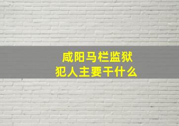 咸阳马栏监狱犯人主要干什么