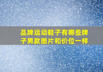 品牌运动鞋子有哪些牌子男款图片和价位一样