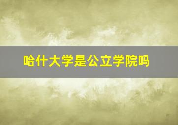 哈什大学是公立学院吗