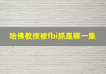 哈佛教授被fbi抓是哪一集