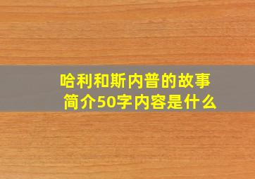 哈利和斯内普的故事简介50字内容是什么