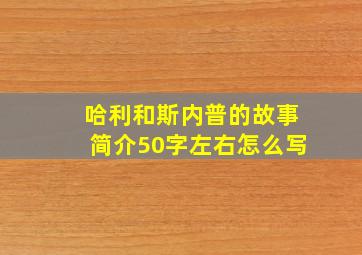 哈利和斯内普的故事简介50字左右怎么写