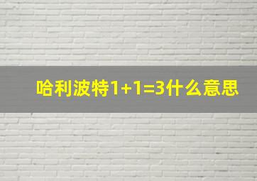 哈利波特1+1=3什么意思